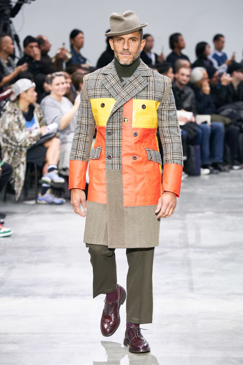 junya watanabe man fall winter 2020 mens collection runway show paris fashion week classico theme italian racing collaborations brooks brothers levis canada goose carhartt pirelli moto guzzi