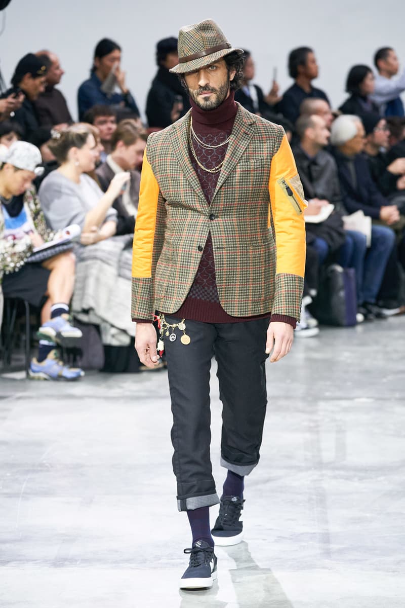 junya watanabe man fall winter 2020 mens collection runway show paris fashion week classico theme italian racing collaborations brooks brothers levis canada goose carhartt pirelli moto guzzi