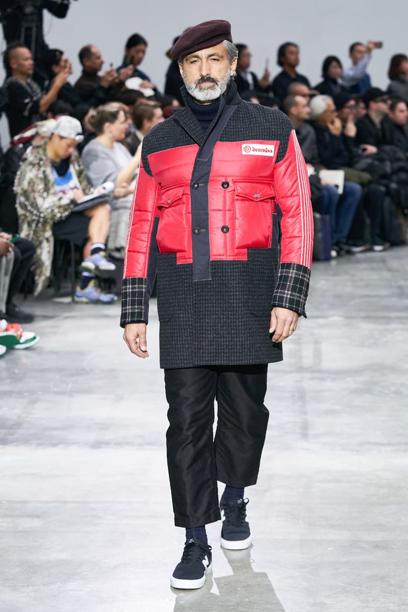 junya watanabe man fall winter 2020 mens collection runway show paris fashion week classico theme italian racing collaborations brooks brothers levis canada goose carhartt pirelli moto guzzi