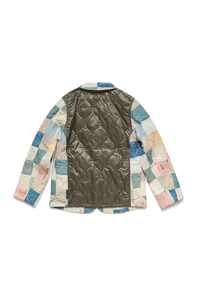 KAPITAL American Quilts Nylon Trench Coat Hospital jacket spring summer 2020 collection japanese kiro hirata victorian indigo floral pin stripes denim batted padded single vent