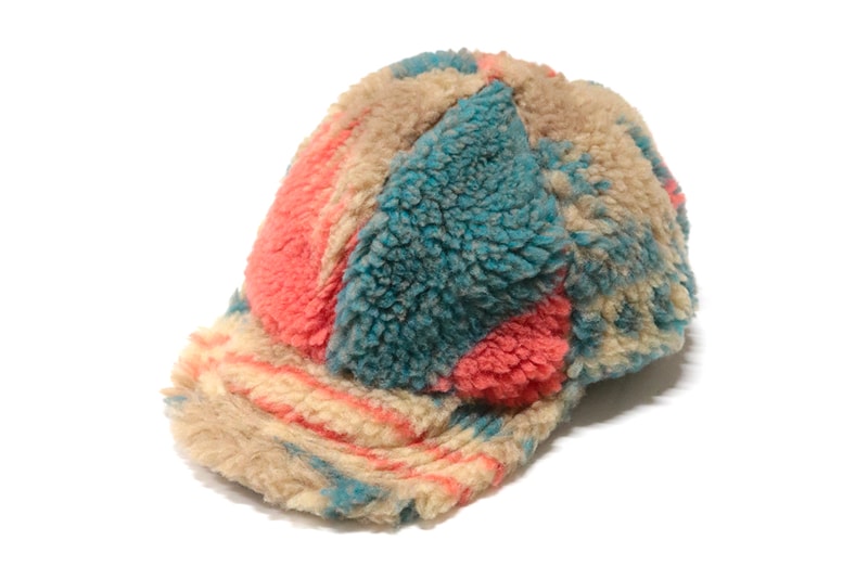 KAPITAL Multi Colored Bore Fleece Caps wool woolen hats six panel five panel baseball kiro hirata japanese veil ball fall winter 2019 collection vintage leather gray pink blue yellow