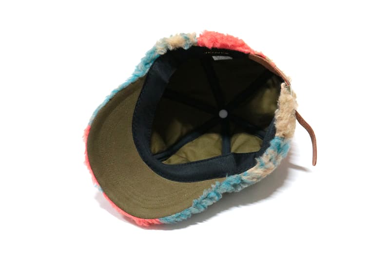 KAPITAL Multi Colored Bore Fleece Caps wool woolen hats six panel five panel baseball kiro hirata japanese veil ball fall winter 2019 collection vintage leather gray pink blue yellow