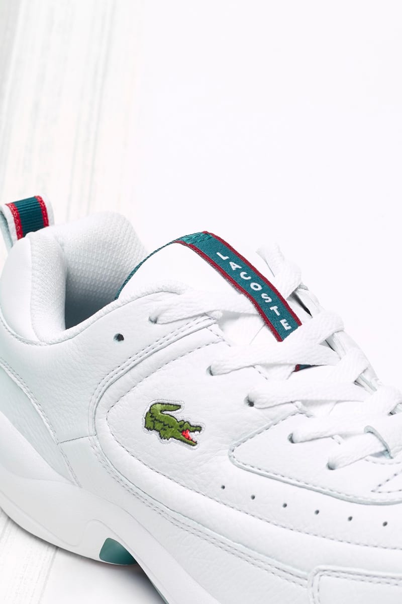 Lacoste Canvas Sneakers White Sideline Ortho Lite Striped Blue Red 8M NEW |  eBay