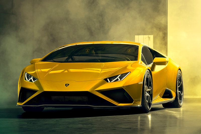 Lamborghini Huracán EVO Rear-Wheel Drive Unveiled First Look RWD Supercar Italian Sportscar V10 Engine 610 HP New Look Design Front Bumper Rear Diffuser