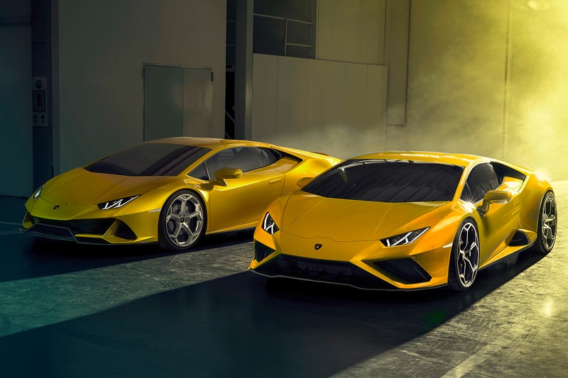 Lamborghini Huracán EVO Rear-Wheel Drive Unveiled First Look RWD Supercar Italian Sportscar V10 Engine 610 HP New Look Design Front Bumper Rear Diffuser