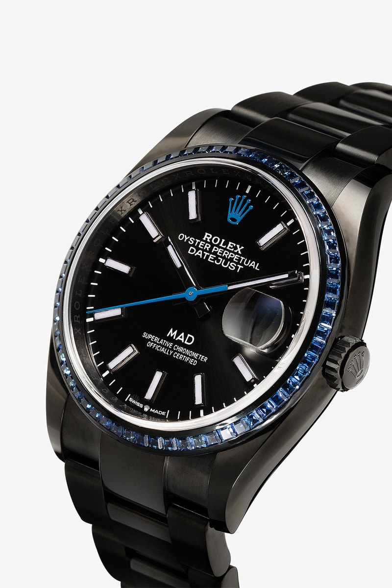 MAD Paris Black Rolex Datejust 36 Sapphire Stainless Steel Watch Release Info black stainless steel drop date price details images where to buy w2c browns oyster perpetual 