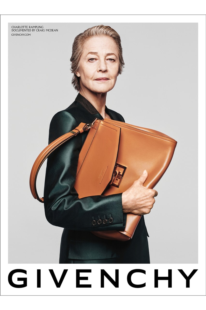 Givenchy Spring/Summer 2020 Campaign Charlotte Rampling Marc Jacobs Bond Bags Accessories