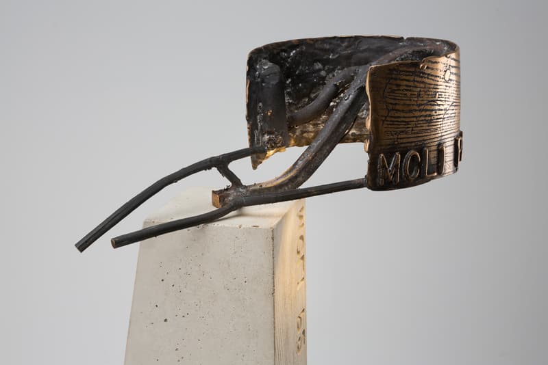  Martin Laforêt "Inside Out" Exhibition Carpenters Workshop Gallery Oak Bronze Concrete Lamps Coffee Tables