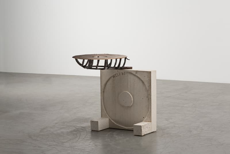  Martin Laforêt "Inside Out" Exhibition Carpenters Workshop Gallery Oak Bronze Concrete Lamps Coffee Tables