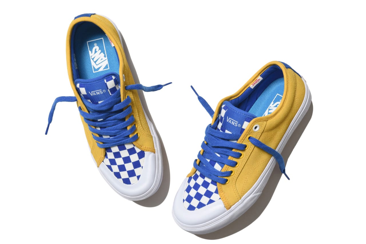 blue white and yellow vans