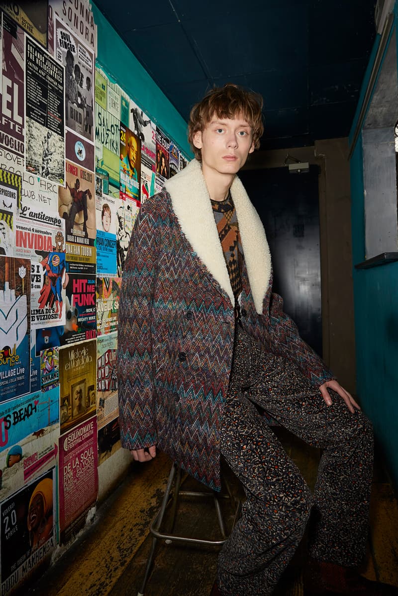 Missoni Man Fall/Winter 2020 Lookbook Collection Knitwear Cardigans Jacquards Trousers Bombers Coats Chelsea Boots Blousons Patchwork