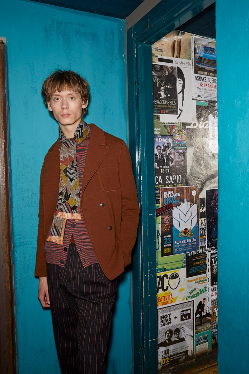 Missoni Man Fall/Winter 2020 Lookbook Collection Knitwear Cardigans Jacquards Trousers Bombers Coats Chelsea Boots Blousons Patchwork