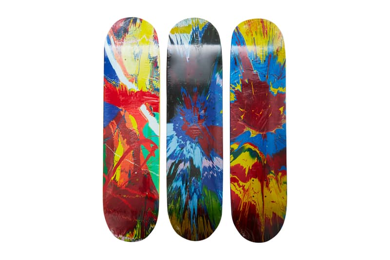 Supreme Rare Artist Skate Decks resurfaces moda operandi Damien Hirst Richard Prince Christopher Wool Jeff Koons modern monkey train spin painting collectibles decks skateboards
