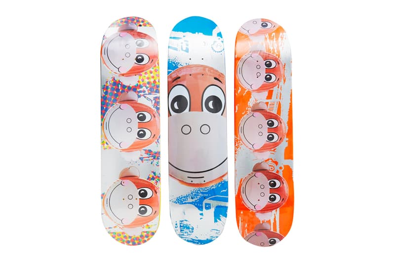Supreme Rare Artist Skate Decks resurfaces moda operandi Damien Hirst Richard Prince Christopher Wool Jeff Koons modern monkey train spin painting collectibles decks skateboards