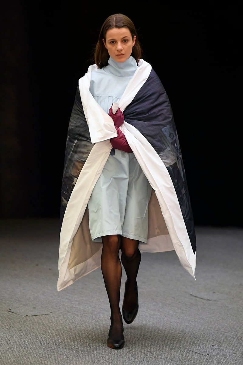 Namacheko Fall/Winter 2020 Runway Collection Paris Fashion Week Gagosian Gallery Gregory Crewdson “Somnambulism” Photographs America Suburbia Capes Dresses Jackets Coats Sweatshirts Shirts 