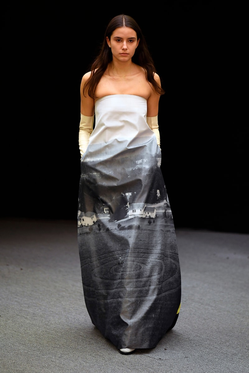 Namacheko Fall/Winter 2020 Runway Collection Paris Fashion Week Gagosian Gallery Gregory Crewdson “Somnambulism” Photographs America Suburbia Capes Dresses Jackets Coats Sweatshirts Shirts 