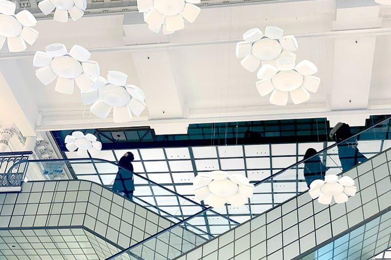 Raindrops Transform Into Flowers in nendo's Moving Installation at Le Bon Marché