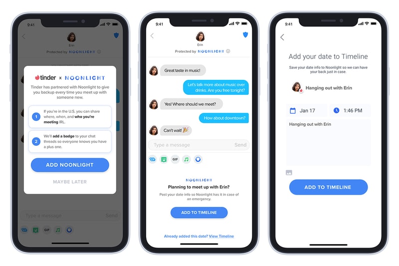 tinder new safety features dating app verification emergency panic button dates chat direct message offensive flag accountable users