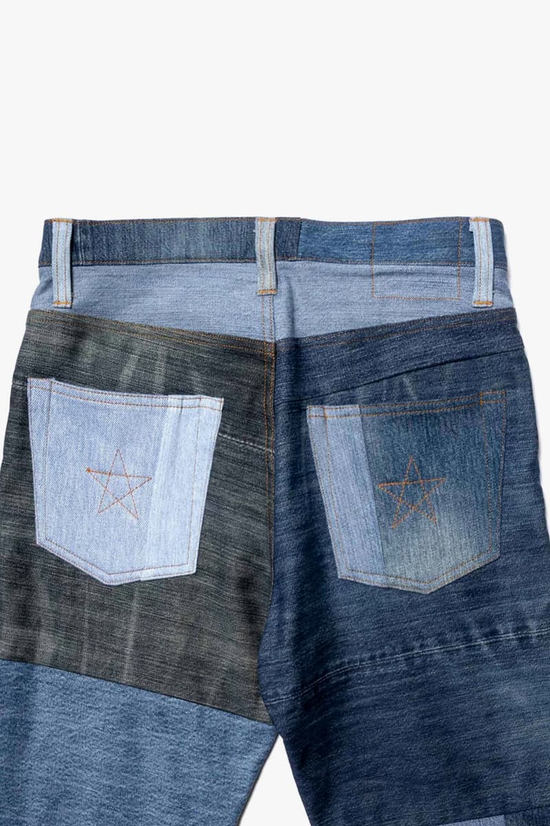 NEXUSVII Patched 550 Indigo Damaged hand distressed Regular fit five pocket design dye Made in Japan star stitching trousers pants jeans spring summer 2020 japanese zip fly