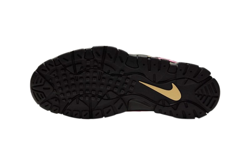 nike air barrage low qs sneakers black infinite gold pink blast colorway release style no ct8454 001