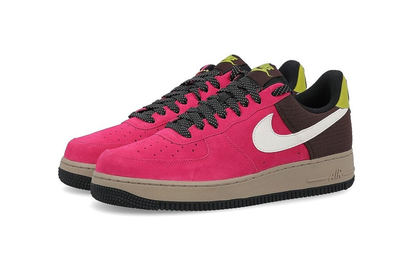 Nike Air Force 1 '07 LV8 "Watermelon" "Earth/Khaki/Sail" Sneaker Release Information Swoosh Drop Classic OG Footwear Bright Spring Summer colorway cop suede leather ballistic mesh