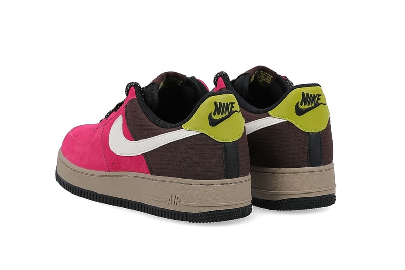 Nike Air Force 1 '07 LV8 "Watermelon" "Earth/Khaki/Sail" Sneaker Release Information Swoosh Drop Classic OG Footwear Bright Spring Summer colorway cop suede leather ballistic mesh