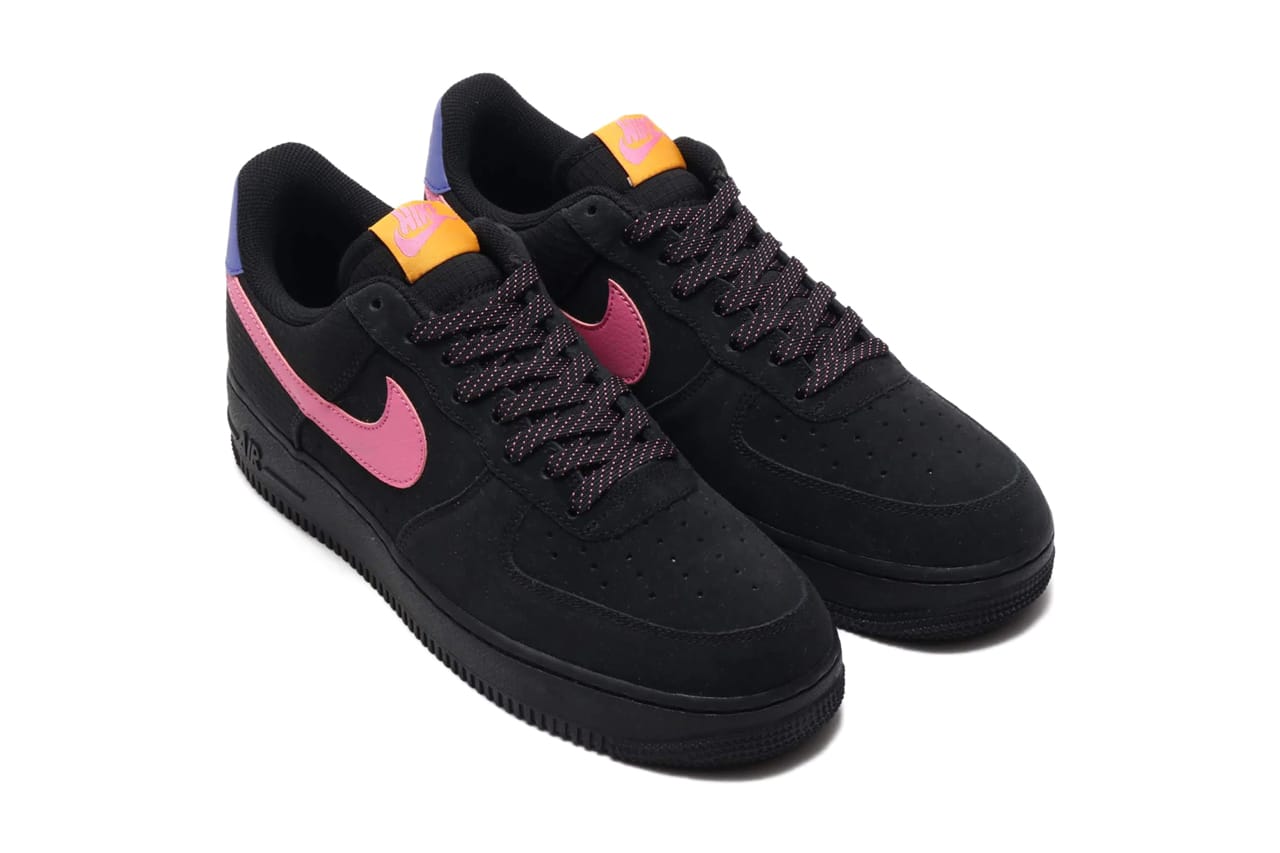 black pink and purple air force ones