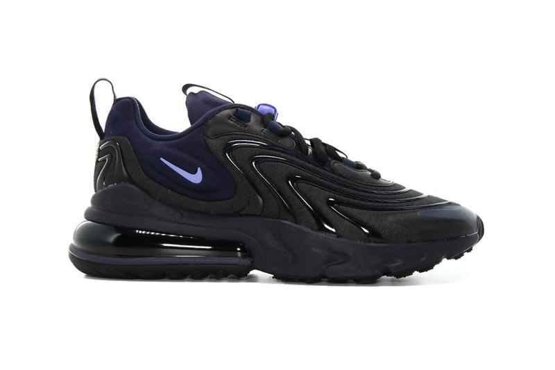 Nike Air Max 270 React ENG Black Obisidian footwear shoes sneakers kicks runners trainers spring summer 2020 swoosh oregon CD0113 001 purple sapphire air unit cushioning performance footwear