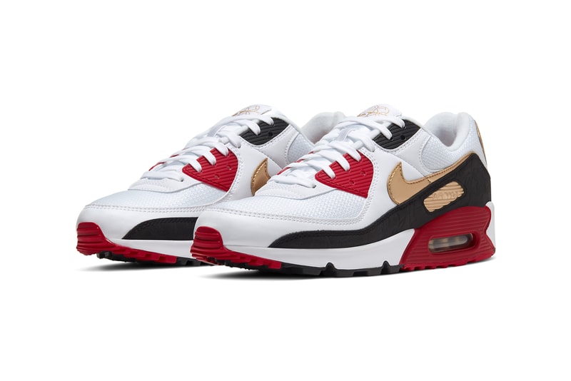 nike air max 90 chinese new year cny CU3005 171 white black metallic gold crimson release date info photos price