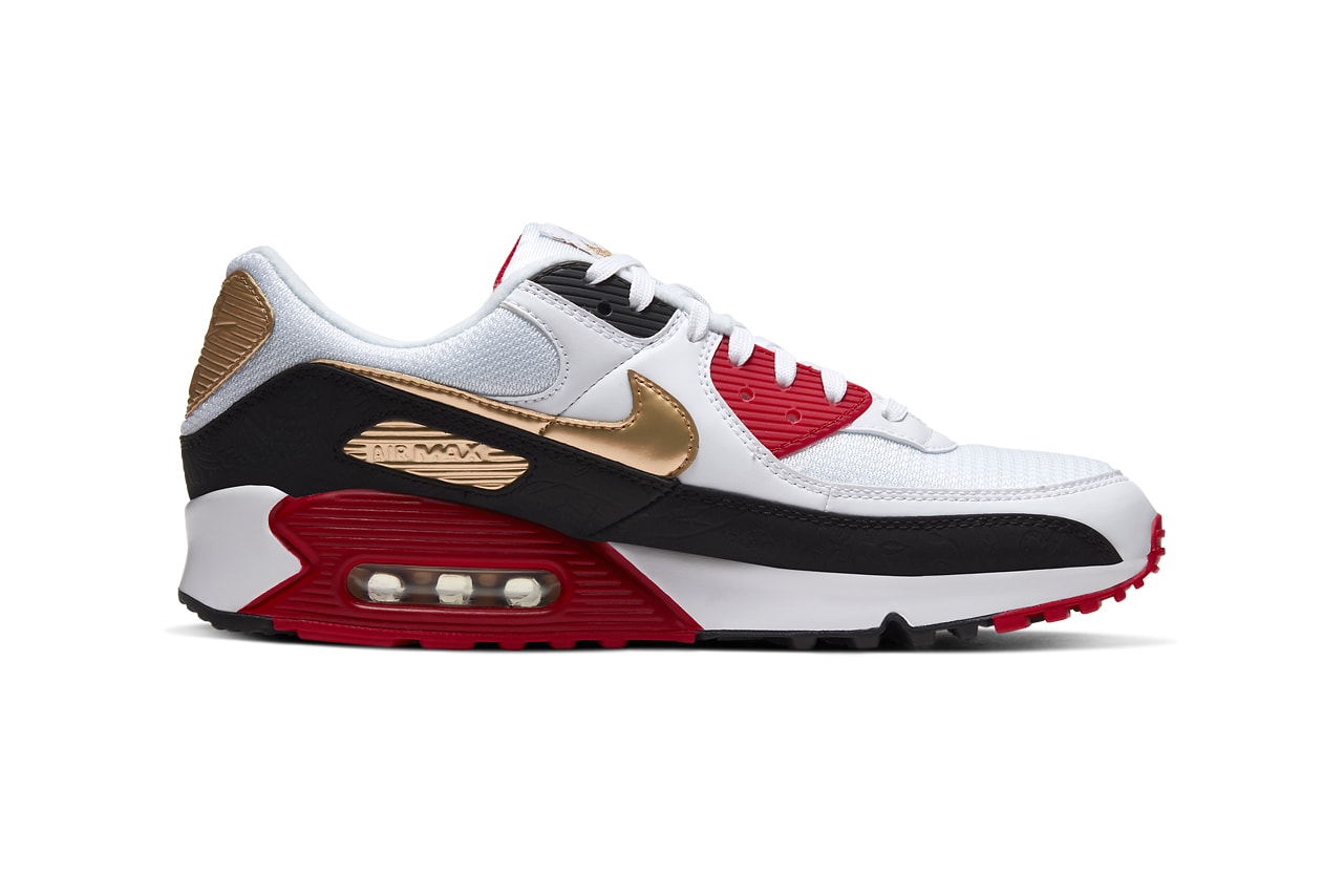 nike air max 90 chinese new year cny CU3005 171 white black metallic gold crimson release date info photos price