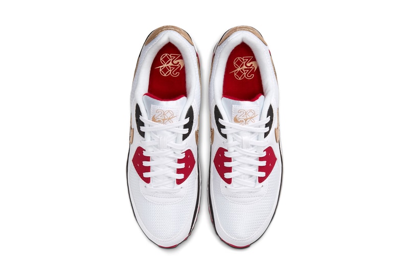 nike air max 90 chinese new year cny CU3005 171 white black metallic gold crimson release date info photos price