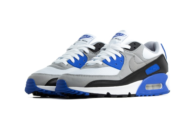 nike air max 90 white particle grey hyper royal black 30th anniversary cd0881 102 release date info photos price