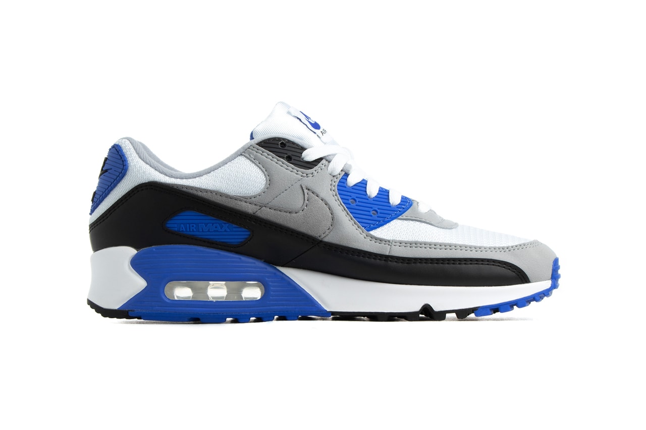 nike air max 90 white particle grey hyper royal black 30th anniversary cd0881 102 release date info photos price