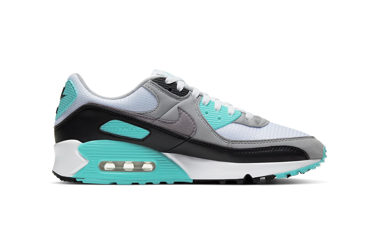 nike air max 90 30th anniversary volt hyper turquoise grape white particle grey black cd0881 100 103 release date info photos price