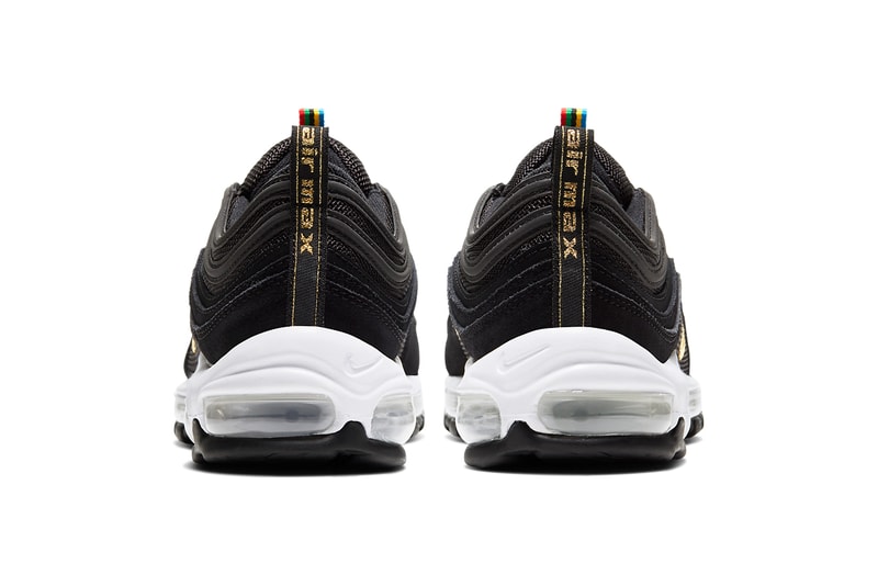 nike air max 97 olympic rings pack white metallic gold black photo blue amarillo lucky green challenge red CI3708 001 400 800 700 300 release date info photos price