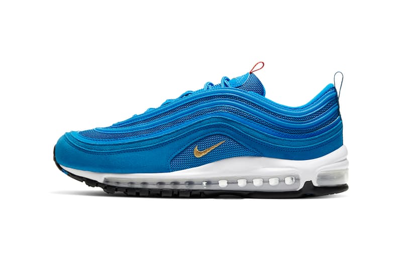 nike air max 97 olympic rings pack white metallic gold black photo blue amarillo lucky green challenge red CI3708 001 400 800 700 300 release date info photos price