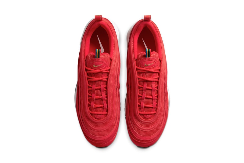 nike air max 97 olympic rings pack white metallic gold black photo blue amarillo lucky green challenge red CI3708 001 400 800 700 300 release date info photos price