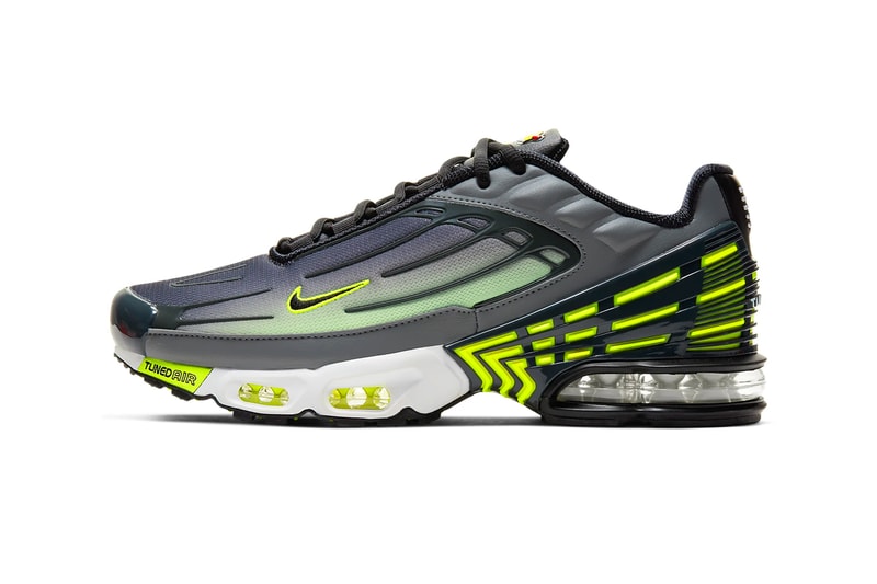 Nike Air Max Plus 3 Smoke Gray Lemon Venom Smoke Grey Dark Smoke Lemon Venom Black Style CD7005 002 TPU Tuned Air footwear sneakers shoes kicks runners trainers swoosh