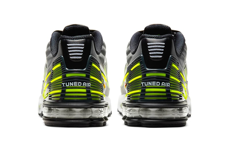 Nike Air Max Plus 3 Smoke Gray Lemon Venom Smoke Grey Dark Smoke Lemon Venom Black Style CD7005 002 TPU Tuned Air footwear sneakers shoes kicks runners trainers swoosh