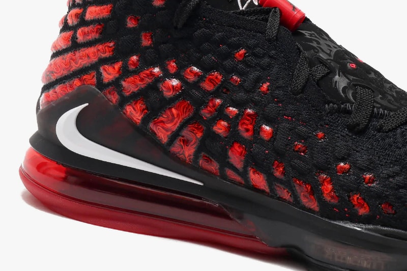 nike lebron 17 infrared air jordan 6 lebron james bq3177 006  black white university red release date info photos price