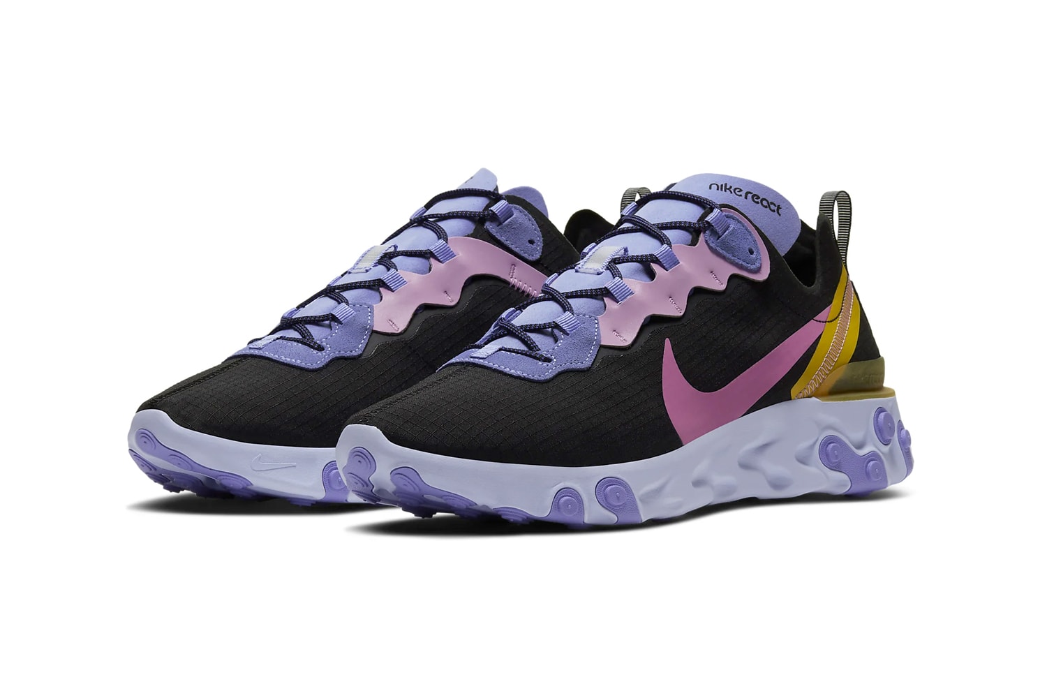 Nike React Element 55 ACG Inspired Hike Man Release CI9593-001 CI9593-002 Info Buy Price Black Light Thistle Pollen Rise Magic Flamingo Mineral Teal Voltage Purple Pollen Rise 