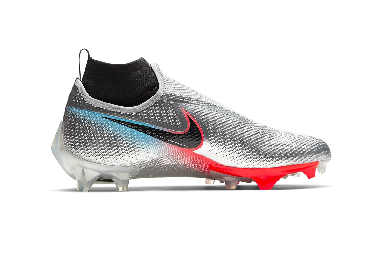 Nike Vapor Edge Pro Elite 360 Premium Football Cleat Release Info Date Buy Price Metallic Platinum Baltic Blue White Bright Crimson CD0085-001 Super Bowl LIV