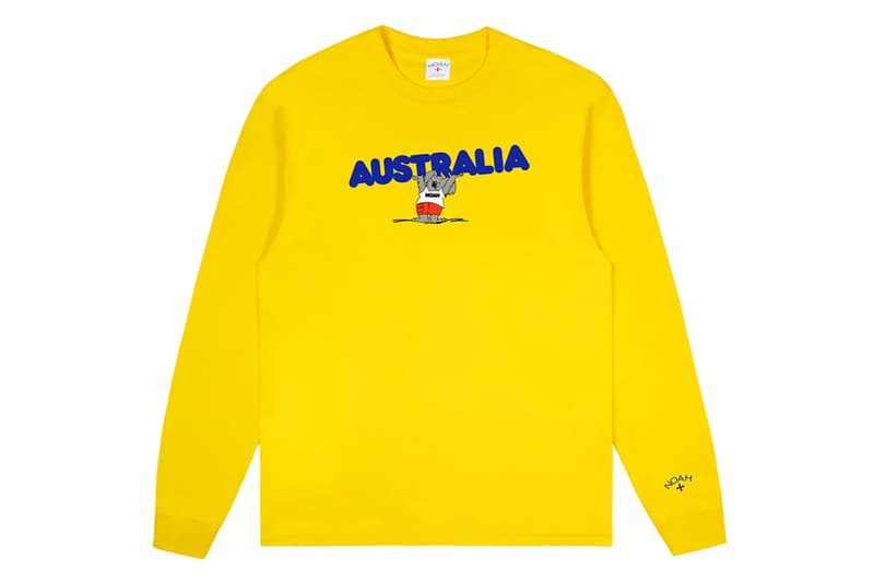 noah Australia wildfire wildlife benefit long sleeve tee tees charity koala white yellow blue release date info photos price