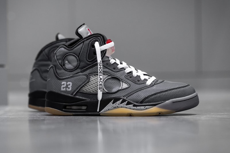 Off White Air Jordan 5 Closer Look Virgil Abloh Release Info Date Fall Winter 2020 Black Buy Price ct8480-001