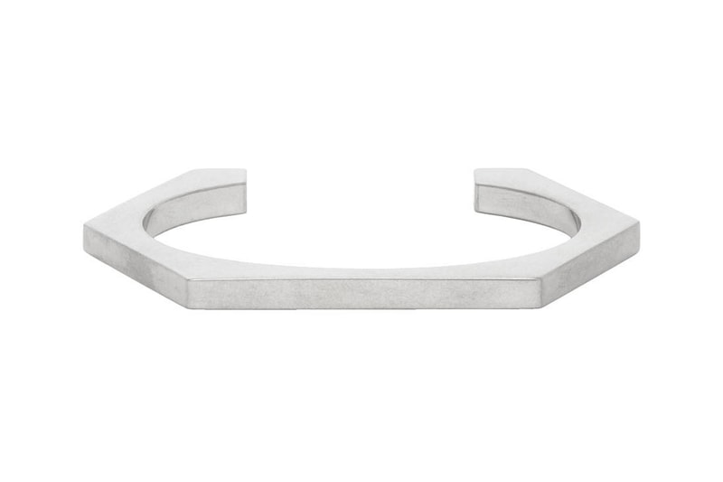 Off-White™ Silver Hexnut Nameplate Jewelry Release Information SSENSE Virgil Abloh Designer Cop Streetwear Bracelet Pendant Necklace Cuff Chains Links 