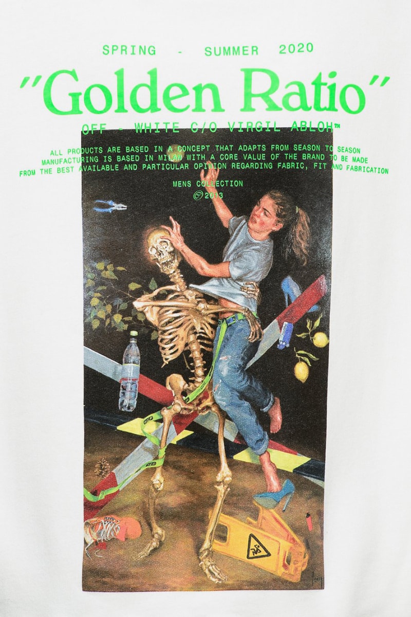 Off-White™ Pascal Painting Sweatshirt Release Information "Brilliant Green" Diagonal Printed Stripes The Golden Ratio Special Number Virgil Abloh Sweater Long Sleeve White Top Menswear Spring Summer 2020 SS20