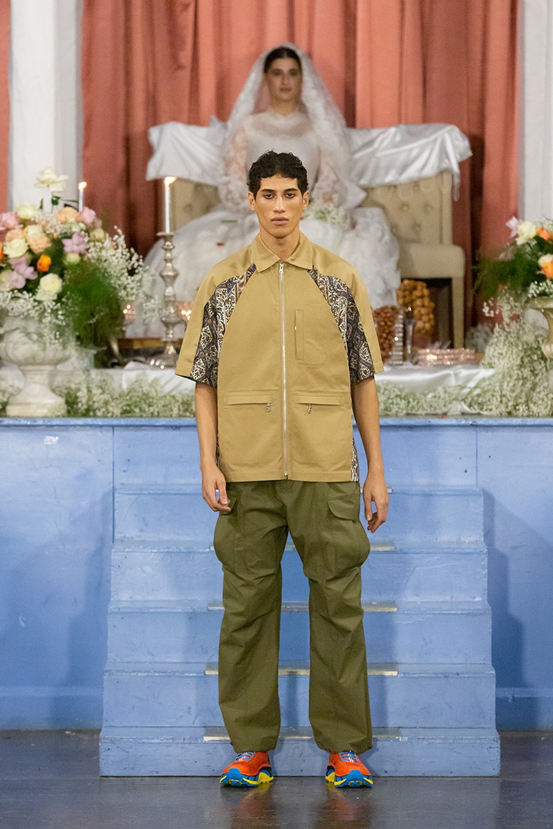 paria farzaneh lfwm fall winter 2020 london fashion week mens runway show collection gore tex converse thermore sustainable Iran traditional