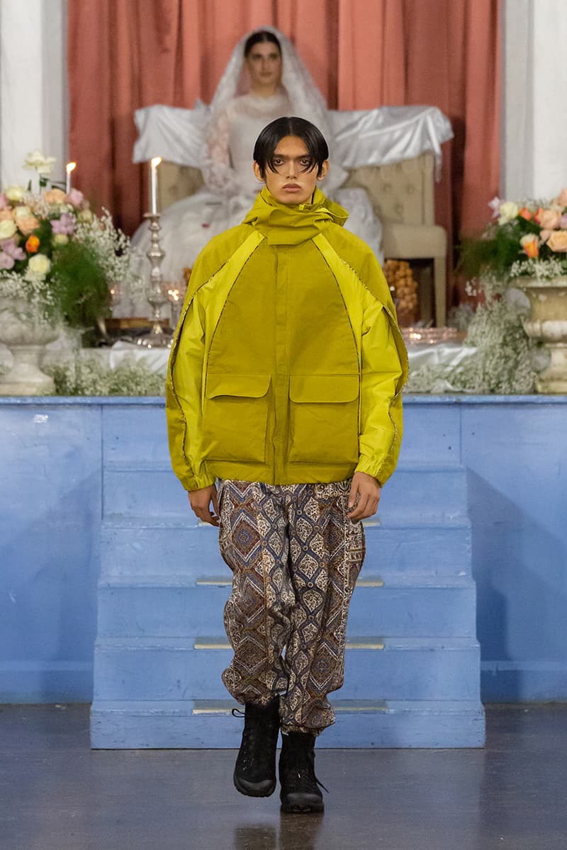 paria farzaneh lfwm fall winter 2020 london fashion week mens runway show collection gore tex converse thermore sustainable Iran traditional