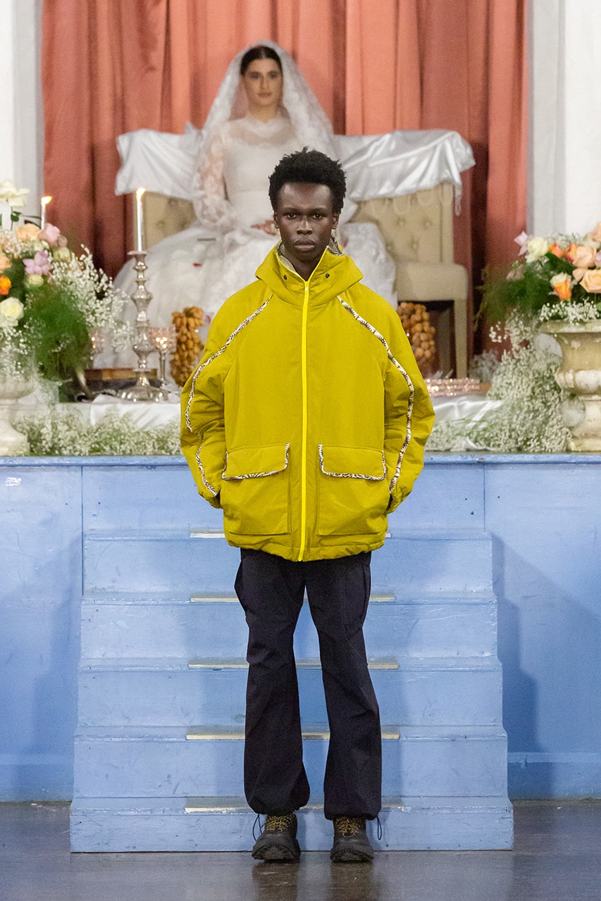 paria farzaneh lfwm fall winter 2020 london fashion week mens runway show collection gore tex converse thermore sustainable Iran traditional