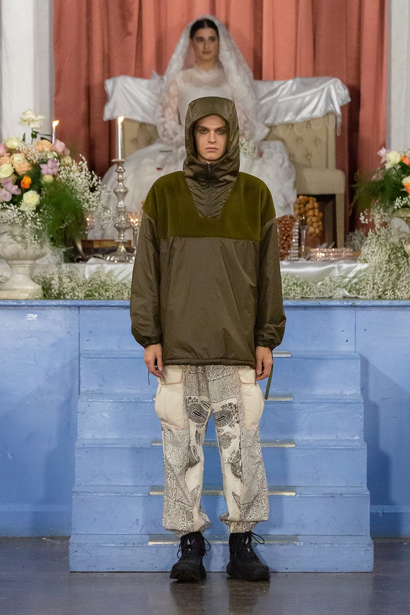 paria farzaneh lfwm fall winter 2020 london fashion week mens runway show collection gore tex converse thermore sustainable Iran traditional